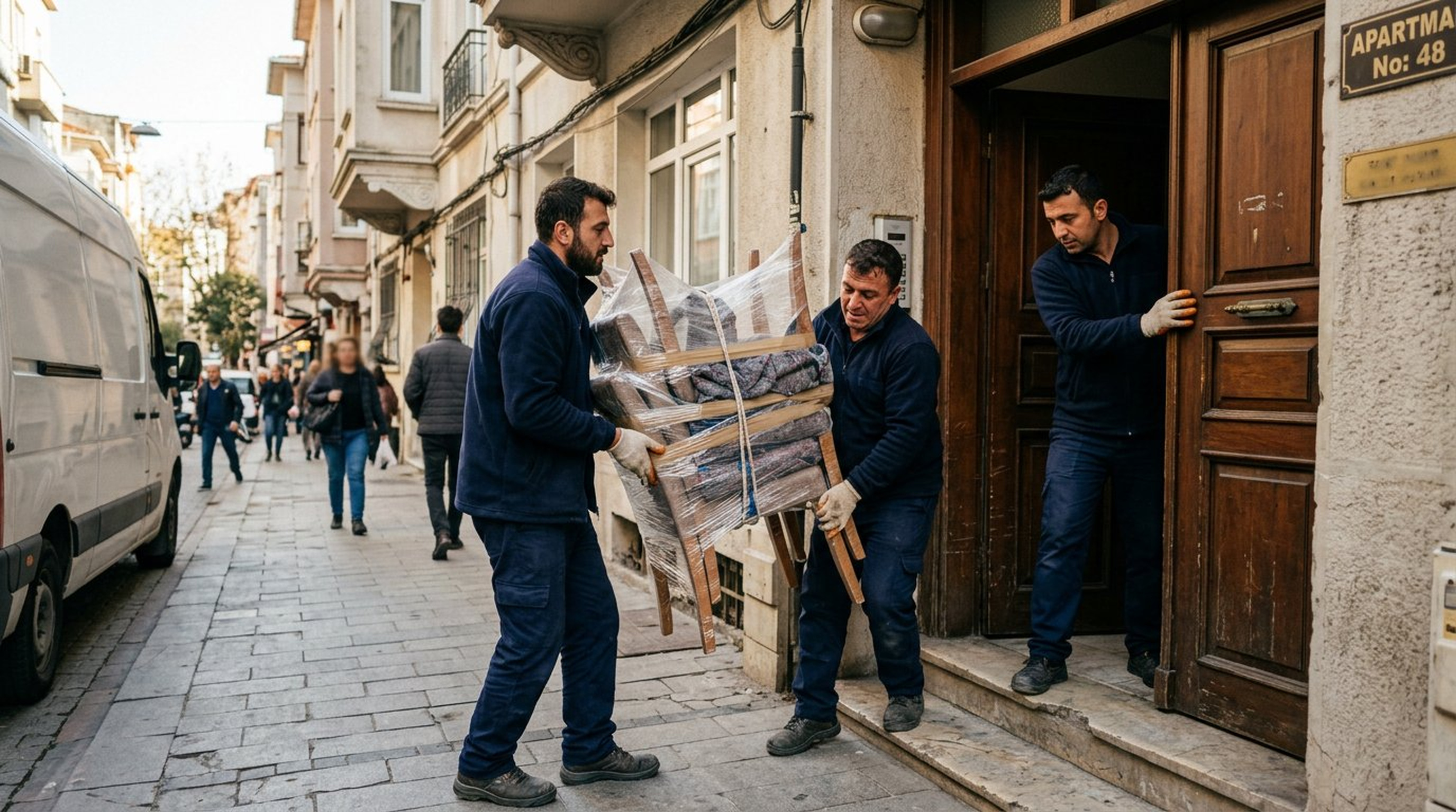 Bina girisinde esya teslimi
